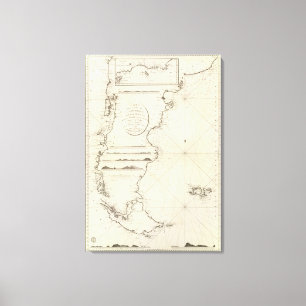 Chile Map Canvas Print