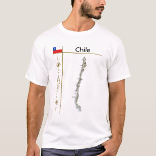 Chile Map + Flag + Title T-Shirt