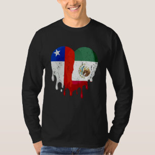 Chile Mexico Flag Heart Citizen Grown Patriot Coun T-Shirt