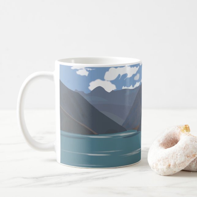 Chile Mountains Lake  Coffee Mug (With Donut)