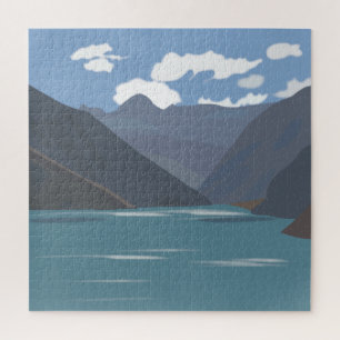 Chile Mountains Lake Nature Landscape Jigsaw Puzzle