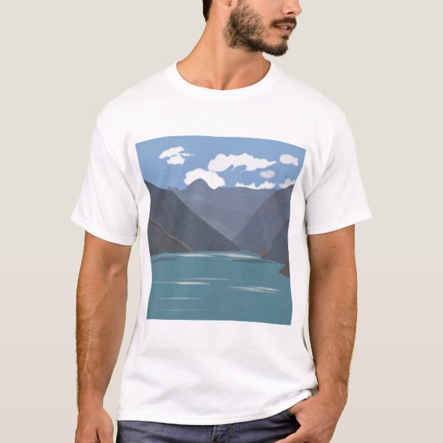 Chile Mountains Lake Nature Travel T-Shirt (Front)