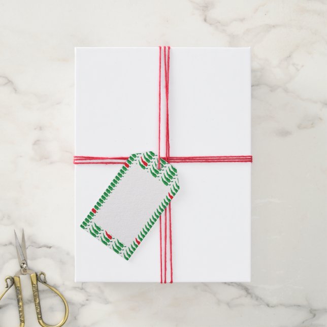 Chile Pepper Pattern Gift Tags (With Twine)