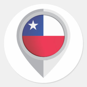 Chile Pin Location Flag Classic Round Sticker