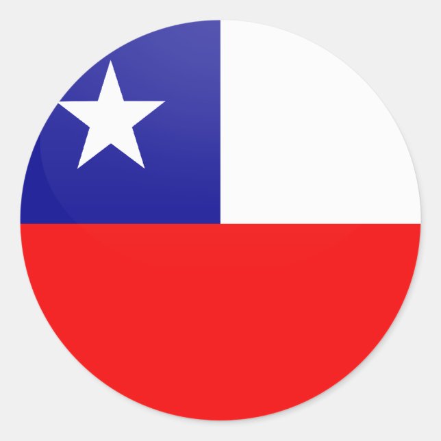 Chile quality Flag Circle Classic Round Sticker (Front)