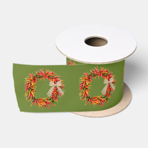 Chile Ristra Wreaths Pattern Satin Ribbon