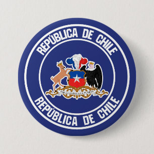 Chile Round Emblem 7.5 Cm Round Badge