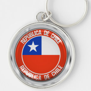 Chile Round Emblem Key Ring