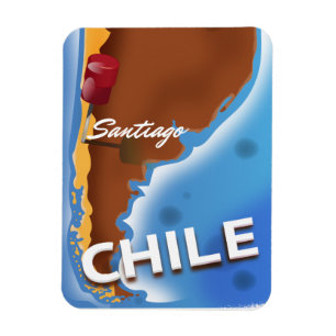 Chile santiago Vintage Travel poster Magnet