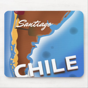 Chile santiago Vintage Travel poster Mouse Mat