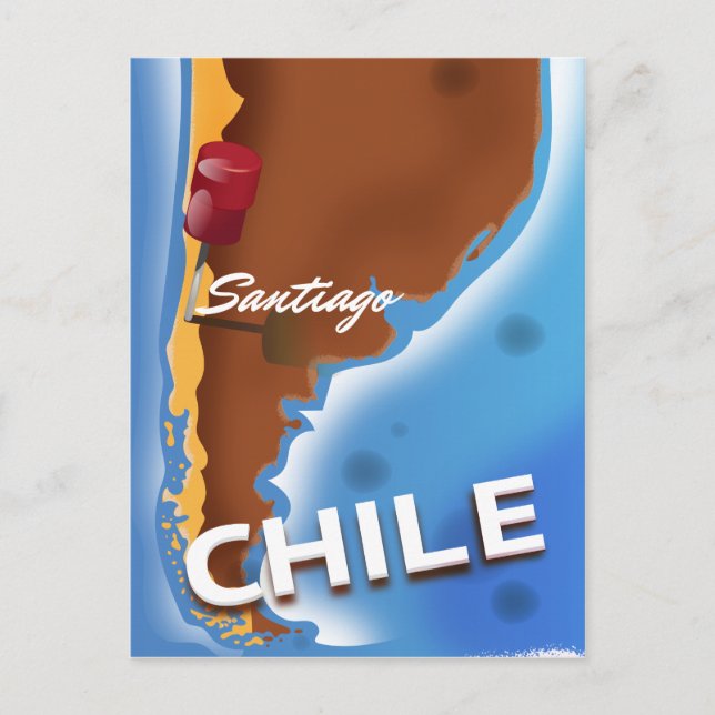 Chile santiago Vintage Travel poster Postcard (Front)