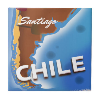 Chile santiago Vintage Travel poster Tile
