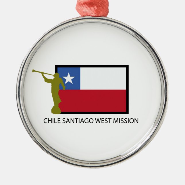 Chile Santiago West Mission LDS CTR Metal Tree Decoration (Front)