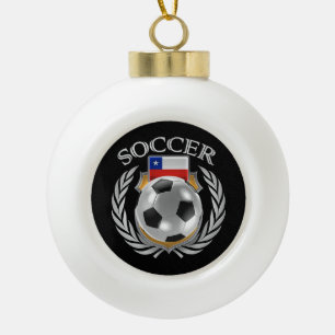 Chile Soccer 2016 Fan Gear Ceramic Ball Christmas Ornament