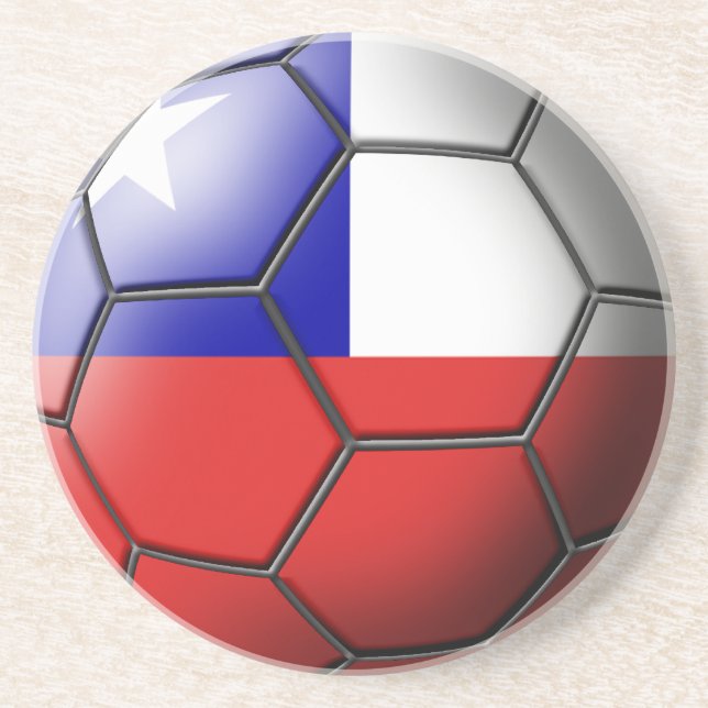 Chile Soccer Ball Coasters (Front)