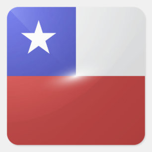 Chile square glossy flag sticker