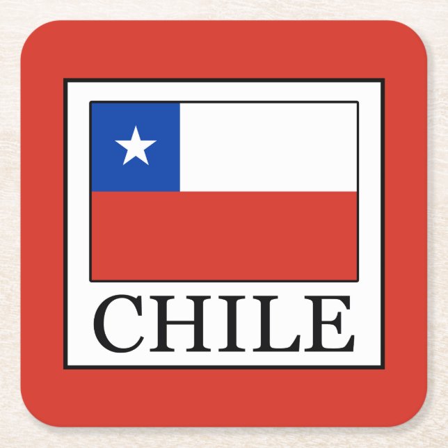 Chile Square Paper Coaster (Front)