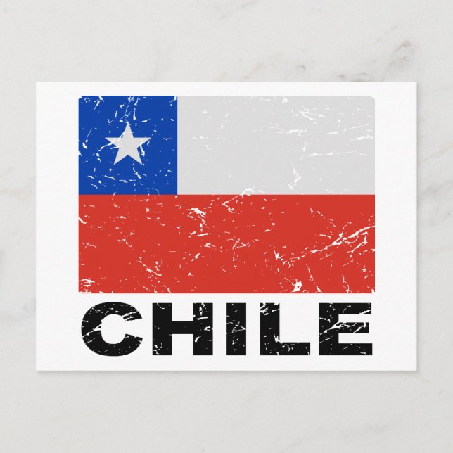 Chile Vintage Flag Postcard (Front)