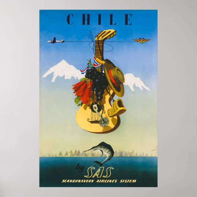 Chile Vintage Travel Poster (Front)