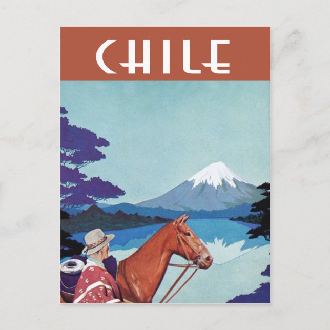 Chile vintage travel poster postcard (Front)