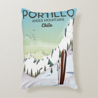 Chile Volcano vintage travel poster Decorative Cushion