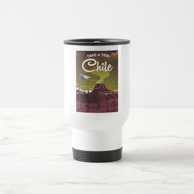 Chile Volcano vintage travel poster Mug (Center)
