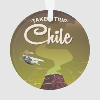 Chile Volcano vintage travel poster Ornament
