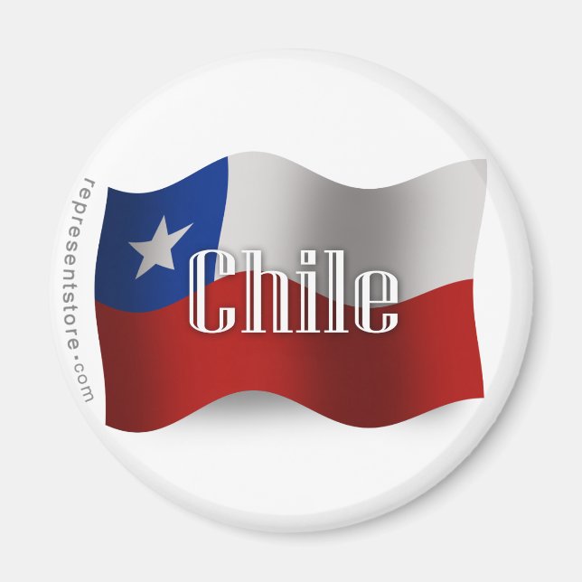 Chile Waving Flag Magnet (Front)