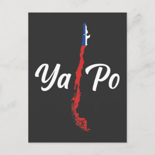 Chile Ya Po South America Map Chilean Flag Postcard