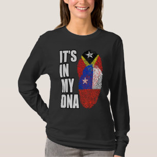 Chilean And Timorese Mix DNA Flag Heritage T-Shirt