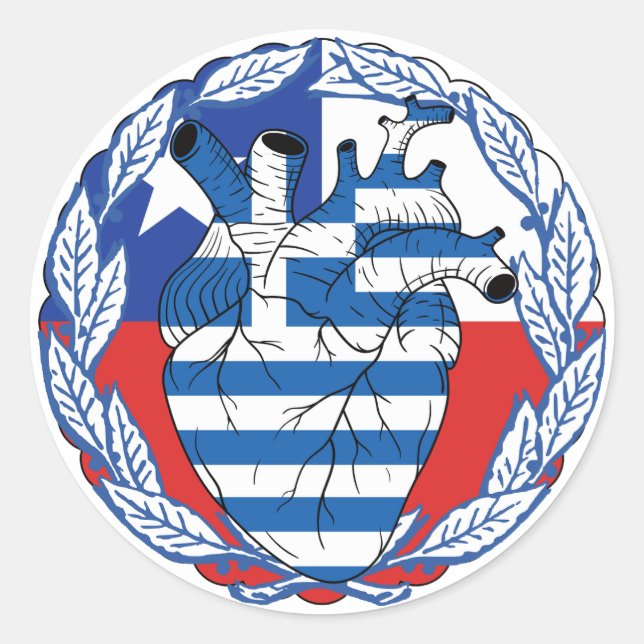 Chilean Chile Greek Independence Greek Greece Classic Round Sticker (Front)