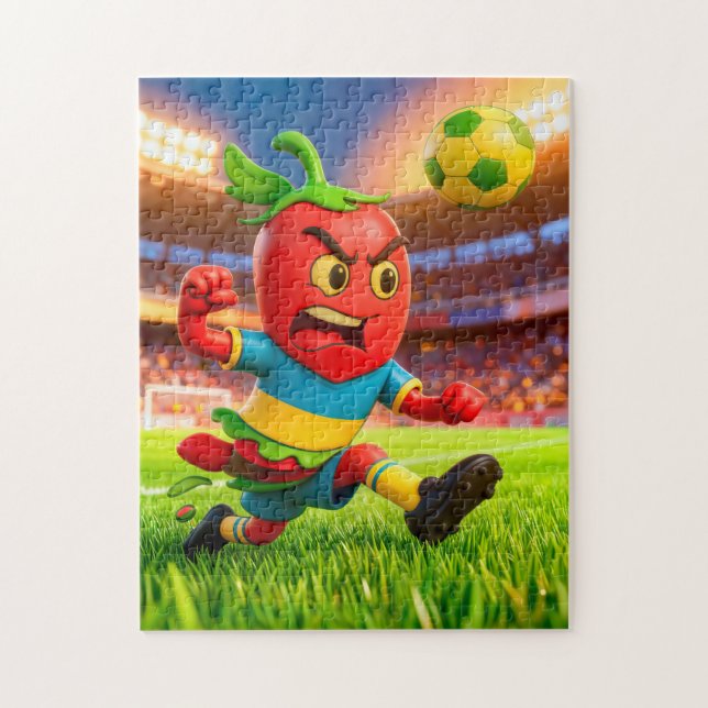 Chilean chilli pepper soccer player in stadium jigsaw puzzle (Vertical)