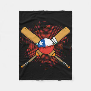 Chilean Cricket Racket And Ll Flag Of Chile  Fleece Blanket