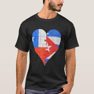 Chilean Cuban Flag Heart T-Shirt
