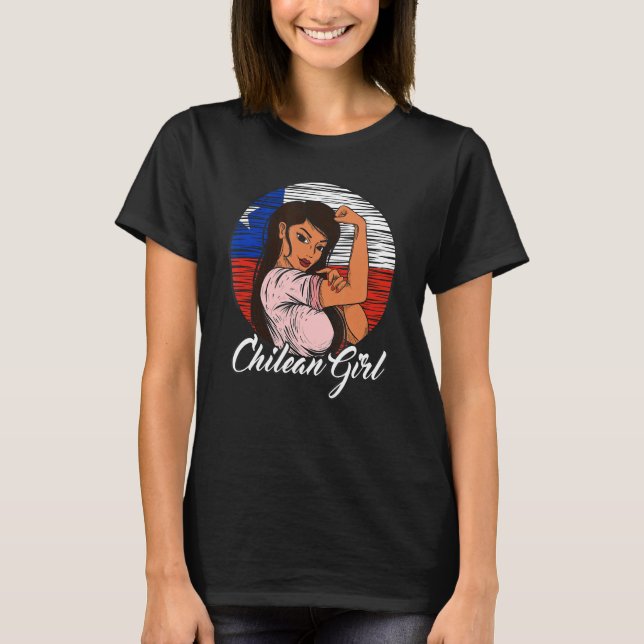 Chilean Flag Chile Chilean Girl T-Shirt (Front)