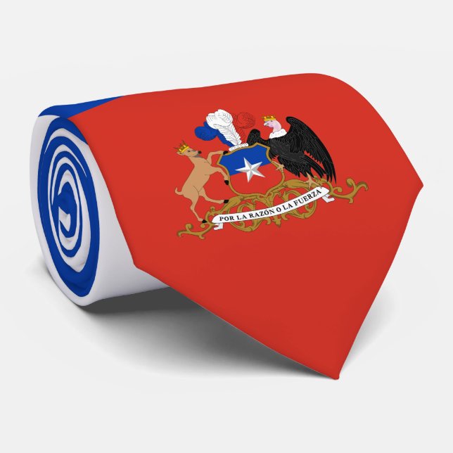 Chilean Flag & Coat of Arms, Flag of Chile Tie (Rolled)