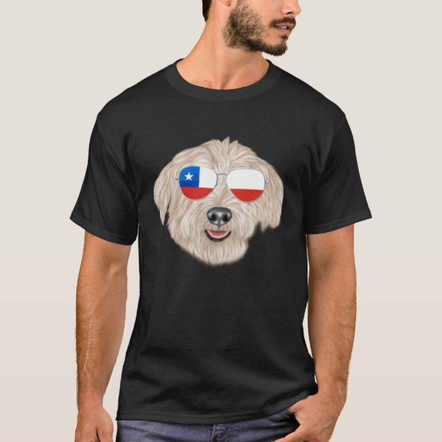 Chilean Flag Glen of Imaal Terrier Dog Chile Pocke T-Shirt (Front)