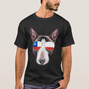 Chilean Flag Miniature Bull Terrier Dog Chile Pock T-Shirt
