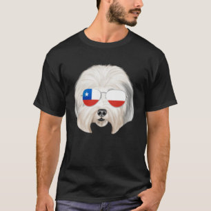 Chilean Flag Old English Sheepdog Dog Chile Pocket T-Shirt