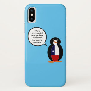 Chilean Flag Talking Ms. Penguin iPhone X Case