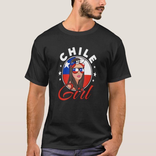 Chilean Girl Flag Of Chile T-Shirt (Front)
