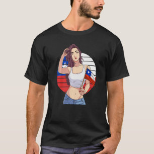 Chilean Girl Latino Pride Chile Flag Proud Chileno T-Shirt