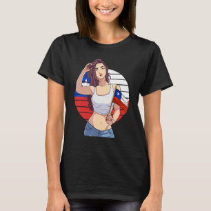 Chilean Girl Latino Pride Chile Flag Proud Chileno T-Shirt