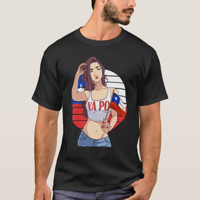 Chilean Girl Latino Pride   Chile Flag Proud Ya Po T-Shirt (Front)