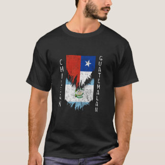 Chilean Guatemalan Flags Ripped Torn Chile Guatema T-Shirt