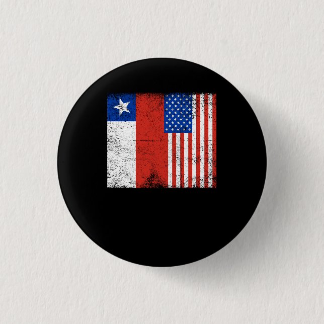 Chilean Roots Half American Flag Usa And Chile Fla 3 Cm Round Badge (Front)