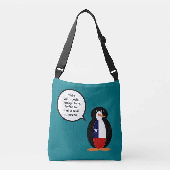 Chilean Talking Ms. Penguin Personalised Crossbody Bag (Front)