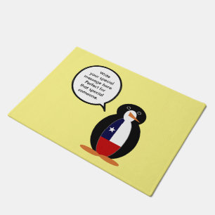 Chilean Talking Ms. Penguin Personalised Doormat