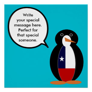 Chilean Talking Ms. Penguin Personalised Poster