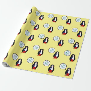 Chilean Talking Ms. Penguin Personalised Wrapping Paper